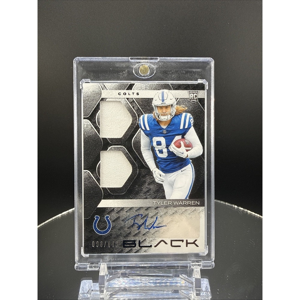 Panini 2025 Black Tyler Warren RKPA-TWN Rookie Patch Auto /149 Colts